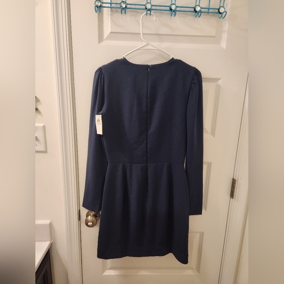 Dress the Population V-Neck Long Sleeve Midi Dress Blue Size M NWT #M617 - Picture 5 of 5